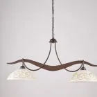 Dvousvětlý skleněný kovový lustr pro interiérové osvětlení - Musca Viadurini