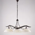 Třísvítkový skleněný kovový lustr pro interiérové osvětlení - Musca Viadurini