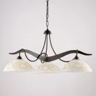 Třísvítkový skleněný kovový lustr pro interiérové osvětlení - Musca Viadurini