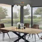 Lustr v kovovém zlatém kovu a 4 bílé skleněné koule - Benátky Viadurini