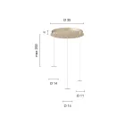 Zlatý lakovaný kovový lustr se 3 LED diodami a volitelným sklem - buk Viadurini