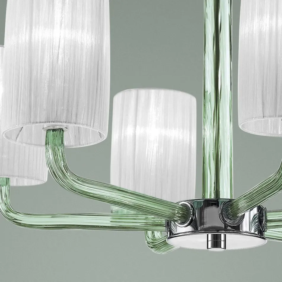 Lustr z benátského skla a kovu ručně vyrobený v Itálii - Graham Viadurini