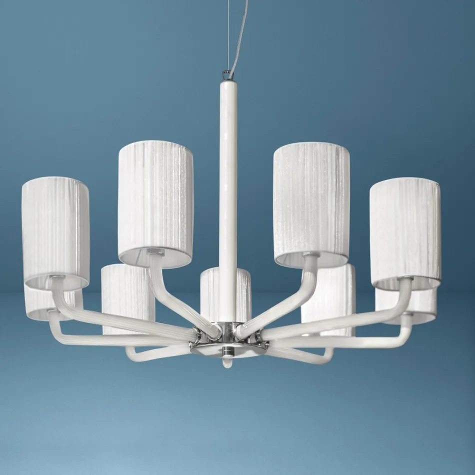 Lustr z benátského skla a kovu ručně vyrobený v Itálii - Graham Viadurini