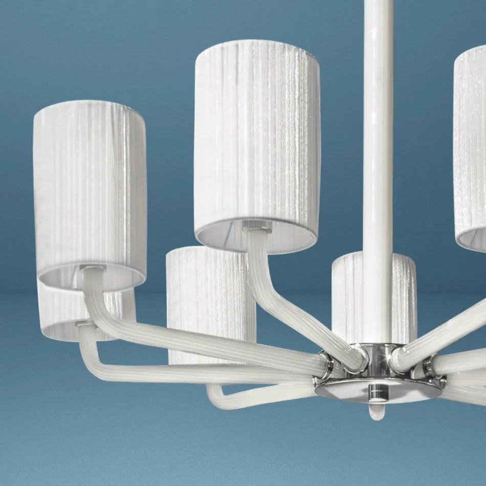 Lustr z benátského skla a kovu ručně vyrobený v Itálii - Graham Viadurini