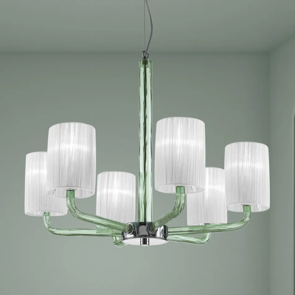 Lustr z benátského skla a kovu ručně vyrobený v Itálii - Graham Viadurini