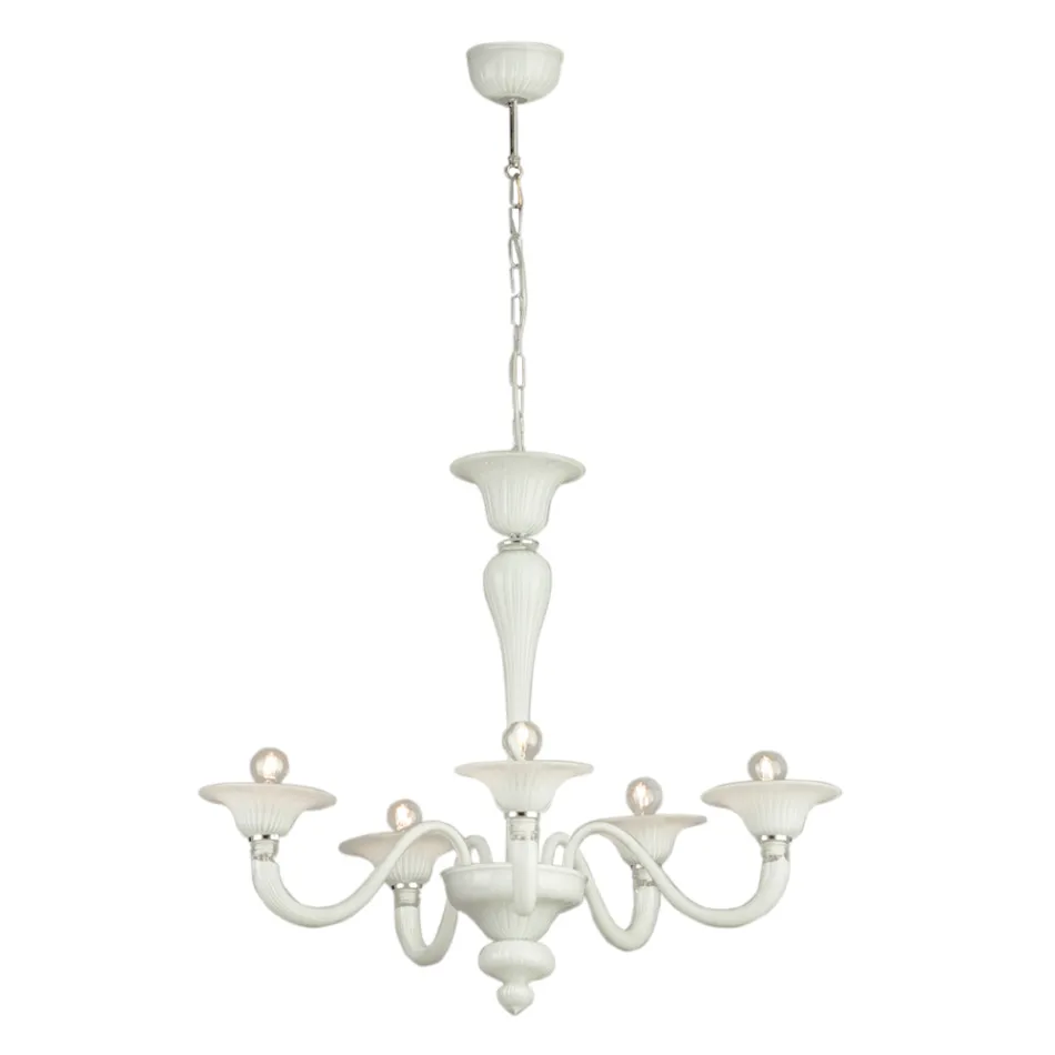 Klasický styl ručně foukaného lustru z benátského skla - Demetra Viadurini