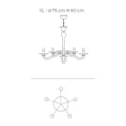Klasický styl ručně foukaného lustru z benátského skla - Demetra Viadurini