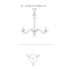 Klasický styl ručně foukaného lustru z benátského skla - Demetra Viadurini