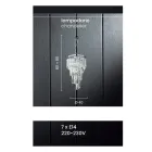 Klasický luxusní lustr z chromovaného kovu a broušeného křišťálu - Lambert Viadurini