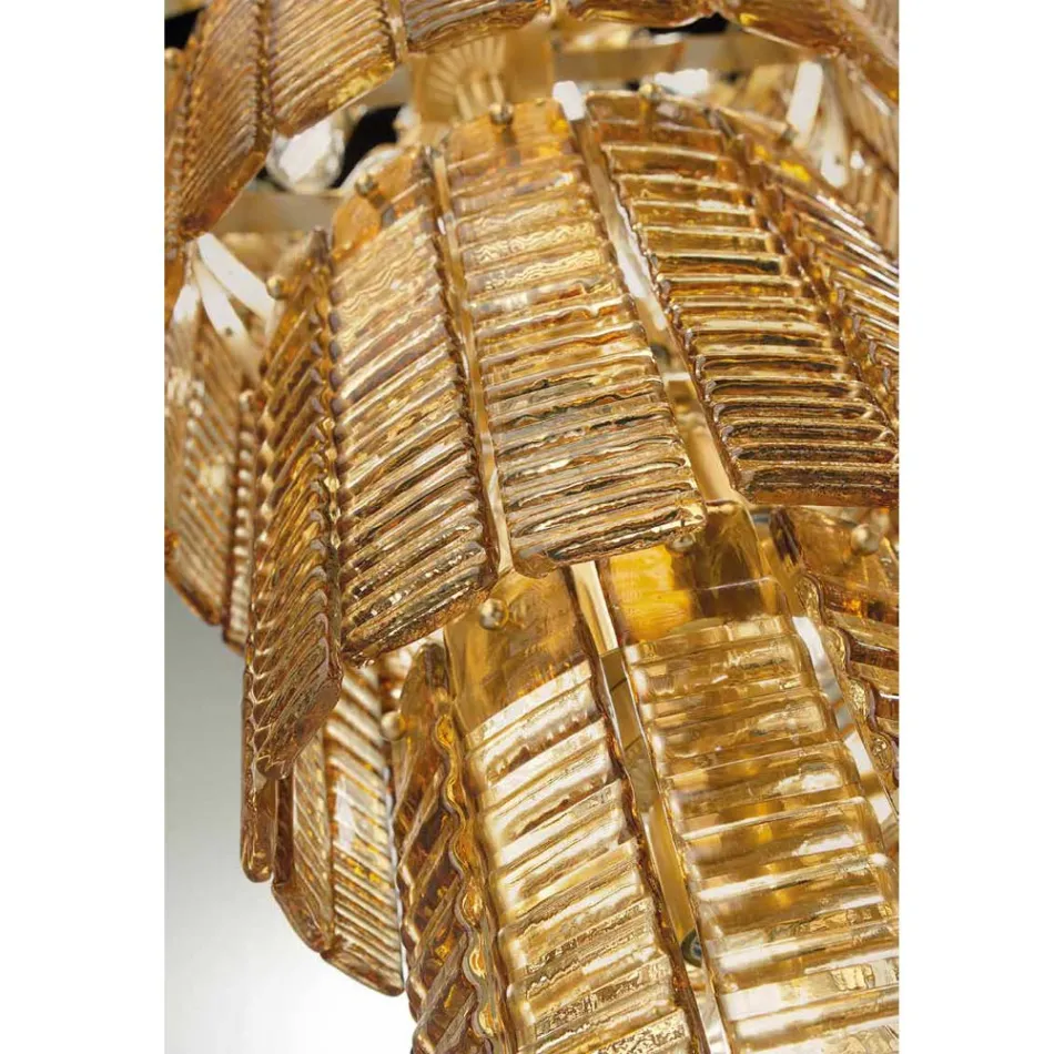 Moderní lustr 12 světel z italského luxusního ručně vyráběného skla - Valadier Viadurini