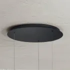 Moderní lustr s geometrickými tvary z kovu a umělé kůže - cypřiš Viadurini