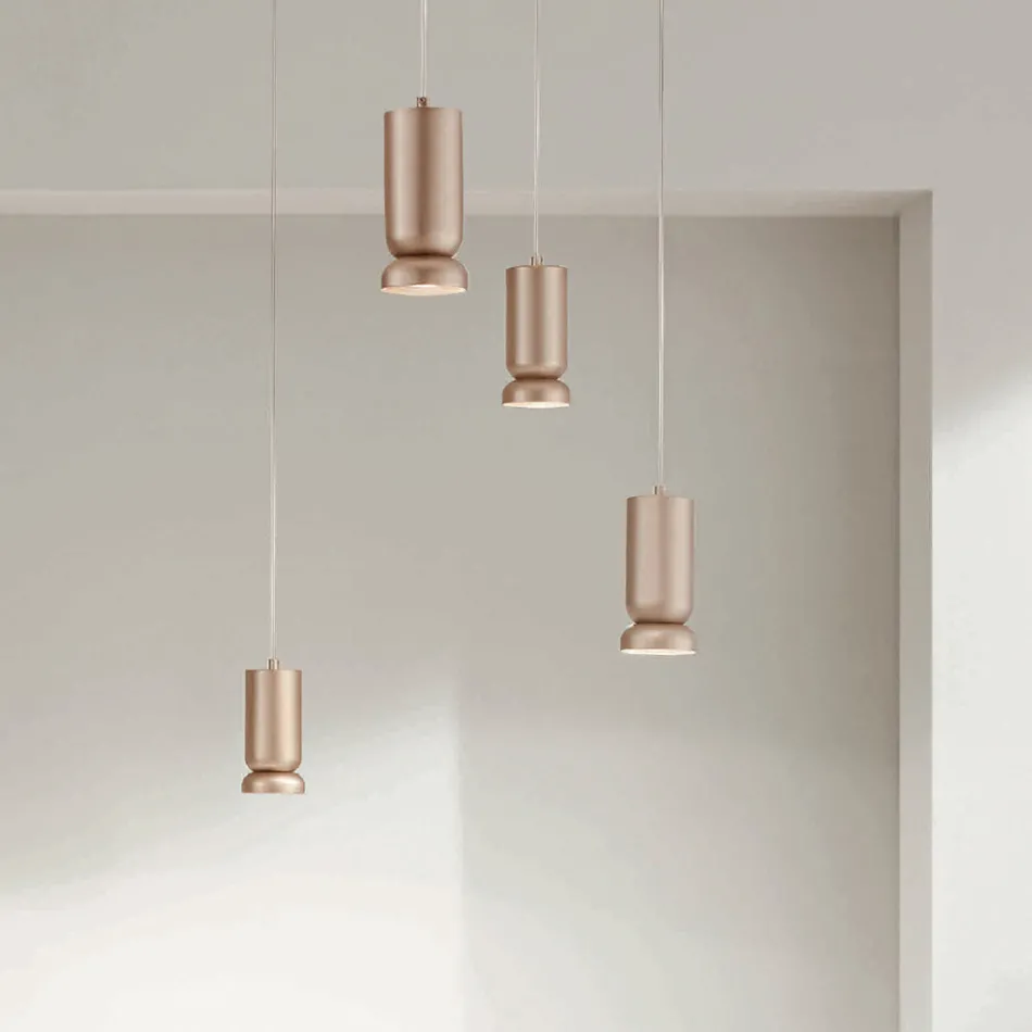 Moderní lustr z práškově lakovaného hliníku s nastavitelným kabelem - Buxus Viadurini