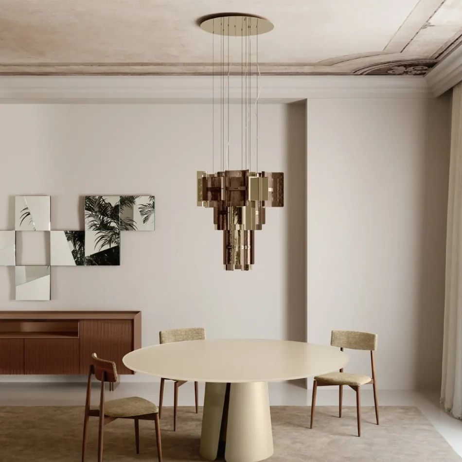 Velis - Elegantně navržený moderní lustr z taveného skla vyrobený v Itálii Viadurini