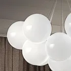 Moderní ručně foukaný lustr z benátského skla - sníh Viadurini