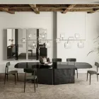 Horizontální lustr z kovu a průhledného skla Pyrex - Iperspazio Viadurini