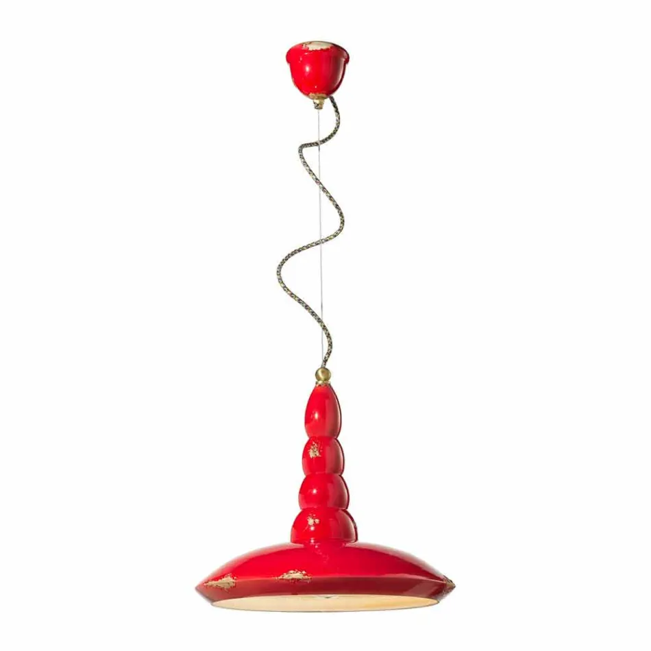 retro lustr suspenze řemeslník keramika Ferroluce Viadurini