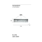 Klasický luxusní závěsný lustr z kovu a broušeného křišťálu - Zolando Viadurini