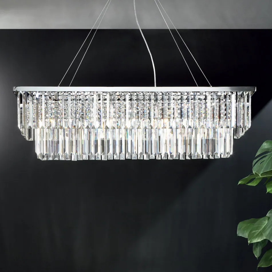 Klasický závěsný lustr kovový a luxusní broušený křišťál - Mirielle Viadurini