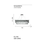 Klasický závěsný lustr kovový a luxusní broušený křišťál - Mirielle Viadurini