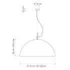 Závěsný lustr z laprenu a nebulitu - Mezza Luna od In-es.artdesign Viadurini