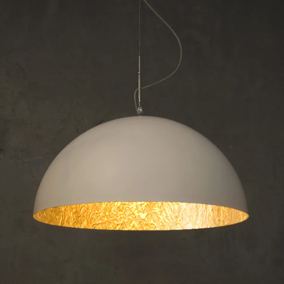 Závěsný lustr z laprenu a nebulitu - Mezza Luna od In-es.artdesign Viadurini