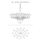 Klasický stylový lustr z ručně foukaného benátského skla - marnost Viadurini