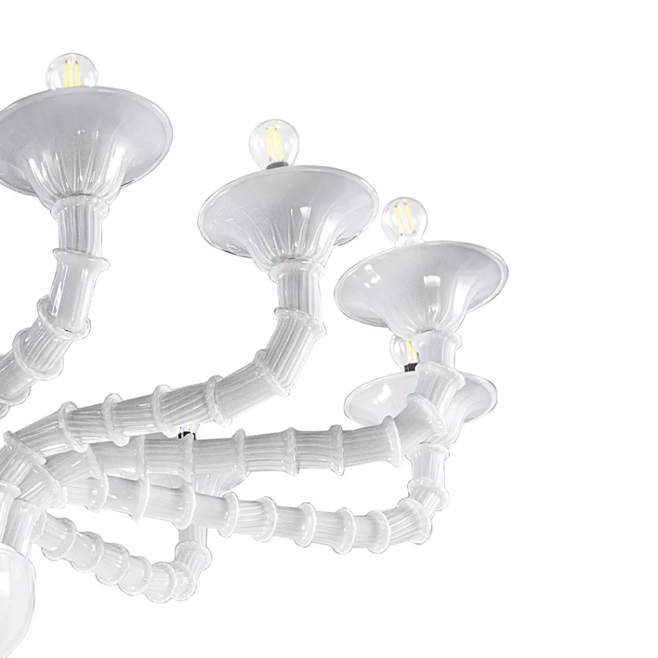 Klasický stylový lustr z ručně foukaného benátského skla - marnost Viadurini