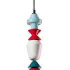 Vintage zelený nebo žlutý keramický lustr vyrobený v Itálii - Ferroluce Lariat Viadurini