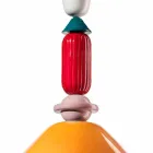 Vintage zelený nebo žlutý keramický lustr vyrobený v Itálii - Ferroluce Lariat Viadurini