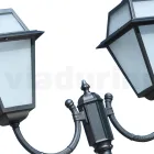 Stojan na lampu 2 světla v hliníkovém a skleněném vintage stylu Made in Italy - Vivian Viadurini