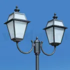 Stojan na lampu 2 světla v hliníkovém a skleněném vintage stylu Made in Italy - Vivian Viadurini