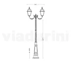 Stojan na lampu 2 světla v hliníkovém a skleněném vintage stylu Made in Italy - Vivian Viadurini