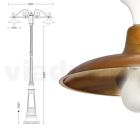 Sloupek lampy 2 světla Vintage Style z hliníku a mosazi Made in Italy - Adela Viadurini