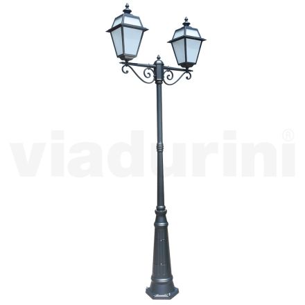 Lampa 2 Lights Vintage Style z hliníku a skla Made in Italy - Vivian Viadurini