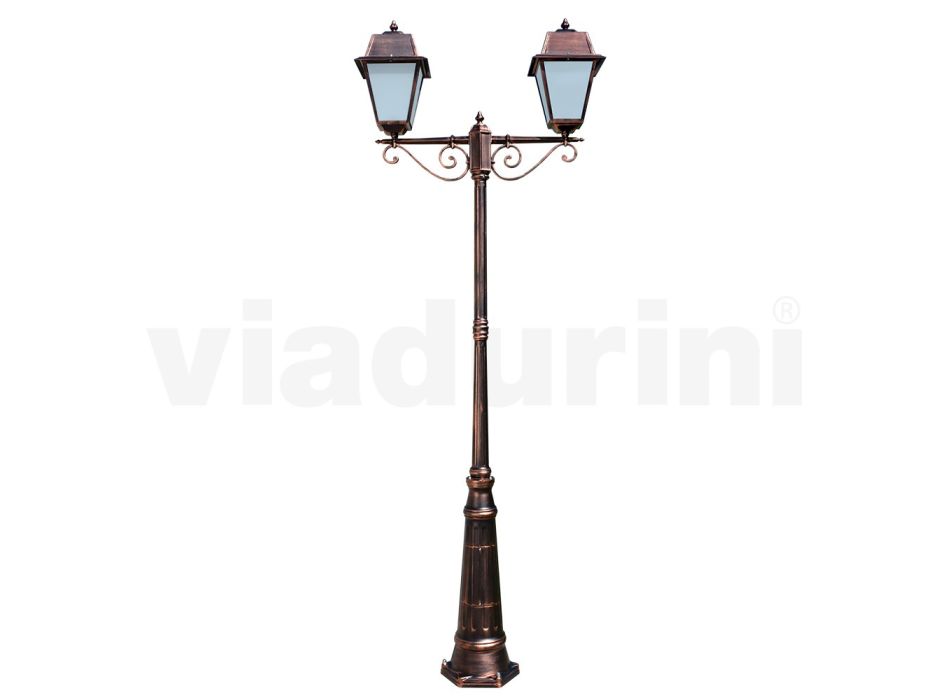 Sloupek lampy 2 světla Vintage Style z hliníku Made in Italy - Doroty Viadurini