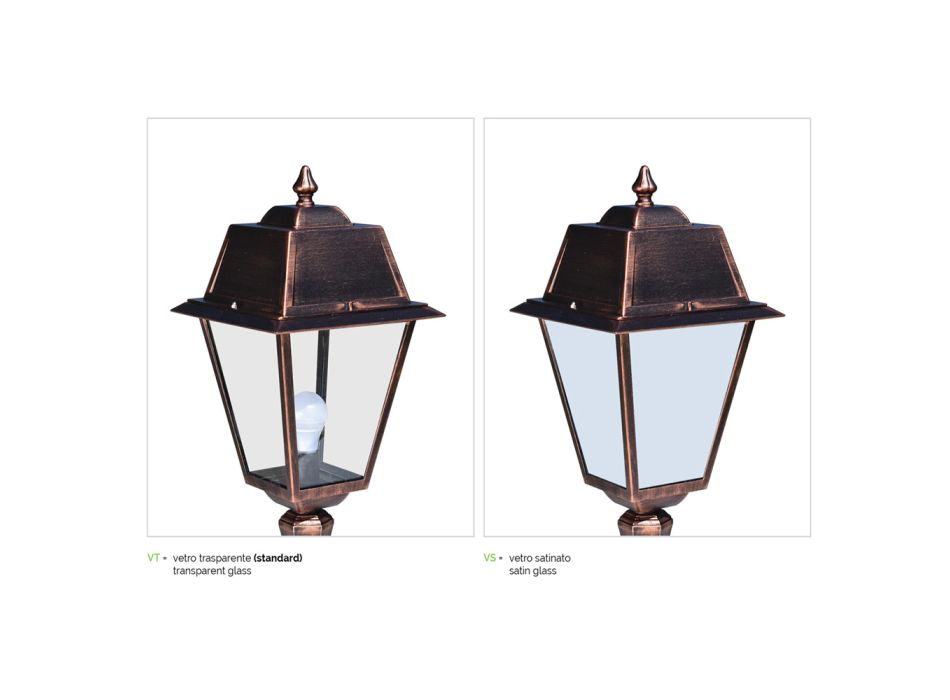 Sloupek lampy 2 světla Vintage Style z hliníku Made in Italy - Doroty Viadurini