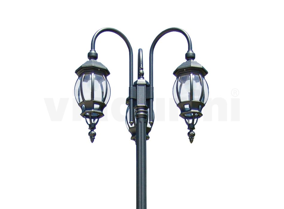 Lampa 3 Lights Vintage Style v antracitovém hliníku Made in Italy - Empire Viadurini