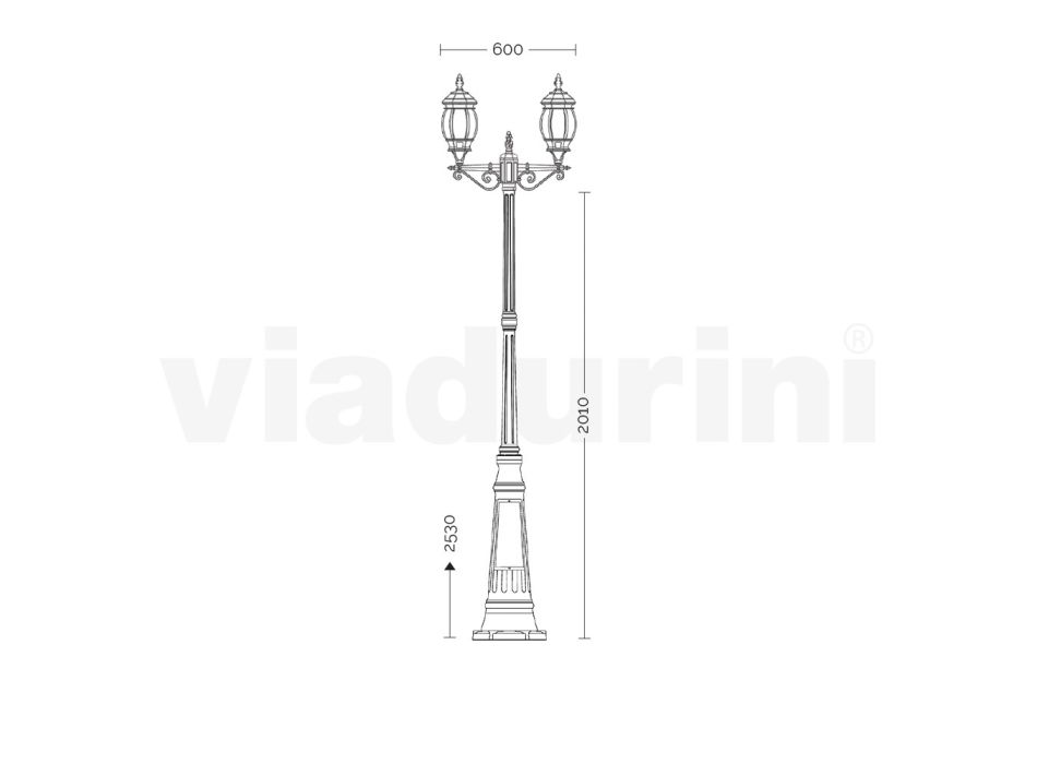Lampa 2 Lights Vintage Style v bílém hliníku Made in Italy - Dodo Viadurini