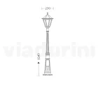 154 cm vysoká zahradní lampa ze skla a 5 hliníkových povrchů - Pinako Viadurini