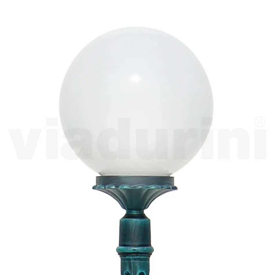 172 cm vysoká pouliční lampa z černého akrylu a hliníku vyrobená v Itálii - Trovanero Viadurini