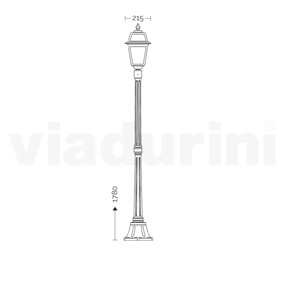 178 cm vysoká zahradní lampa z antracitového hliníku a pískovaného skla - Elric Viadurini