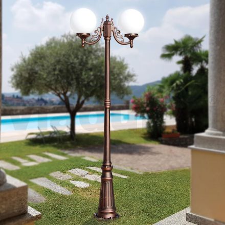 200 cm vysoká pouliční lampa v černém akrylu a hliníku Made in Italy - Trovanero Viadurini