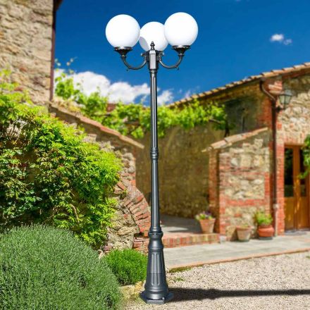 212 cm vysoká pouliční lampa z akrylového a antracitového hliníku Made in Italy - Trovaantracite Viadurini