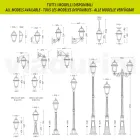 214 cm vysoká zahradní lampa z antracitového hliníku a pískovaného skla - Elric Viadurini