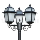 Zahradní kandelábr vysoký 219 cm z antracitového hliníku a pískovaného skla - Elric Viadurini