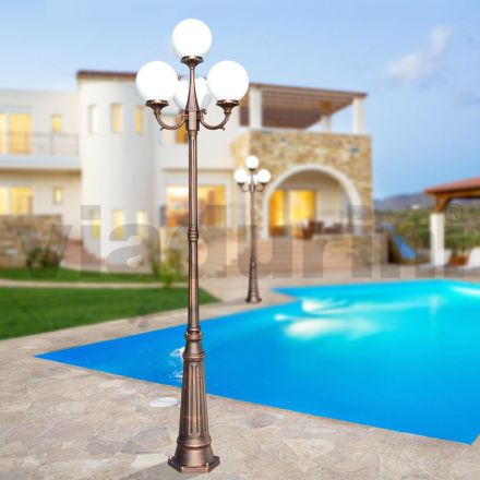 270 cm vysoká pouliční lampa v černém akrylu a hliníku Made in Italy - Trovanero Viadurini