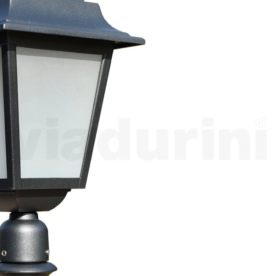 76 cm vysoká pouliční lampa z antracitového skla a hliníku Made in Italy - Scintilla Viadurini