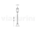 Nízká venkovní lampa z antracitového hliníku Made in Italy - Impero Viadurini