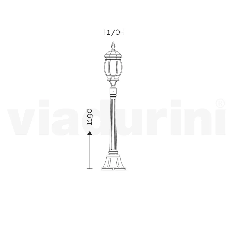 Nízká venkovní lampa z antracitového hliníku Made in Italy - Impero Viadurini