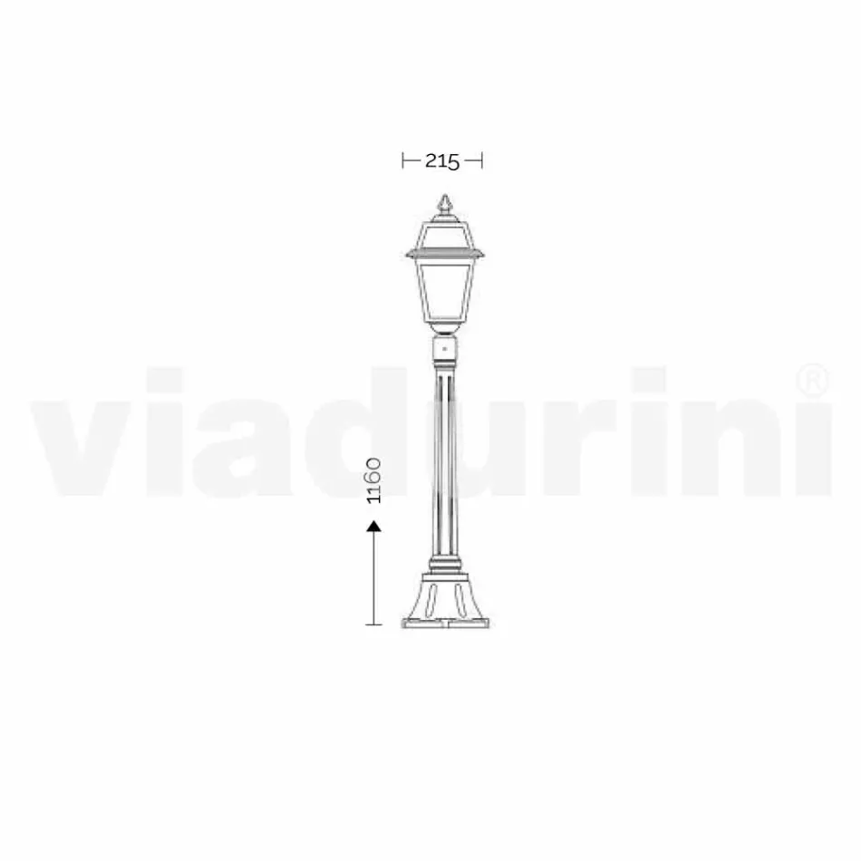 Nízké pouliční osvětlení pro venkovní použití v hliníku vyrobené v Itálii, Kristel Viadurini